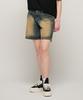 CARGOBROS FOR WOMAN Front Wash Wide Denim Shorts (Dark Blue)