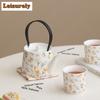 Flower Sea Lifting Handle Tea Set Complete Set Ancient Tea Ceremony Set Teapot and Tea Cup Set Teaware Accessories Decoration