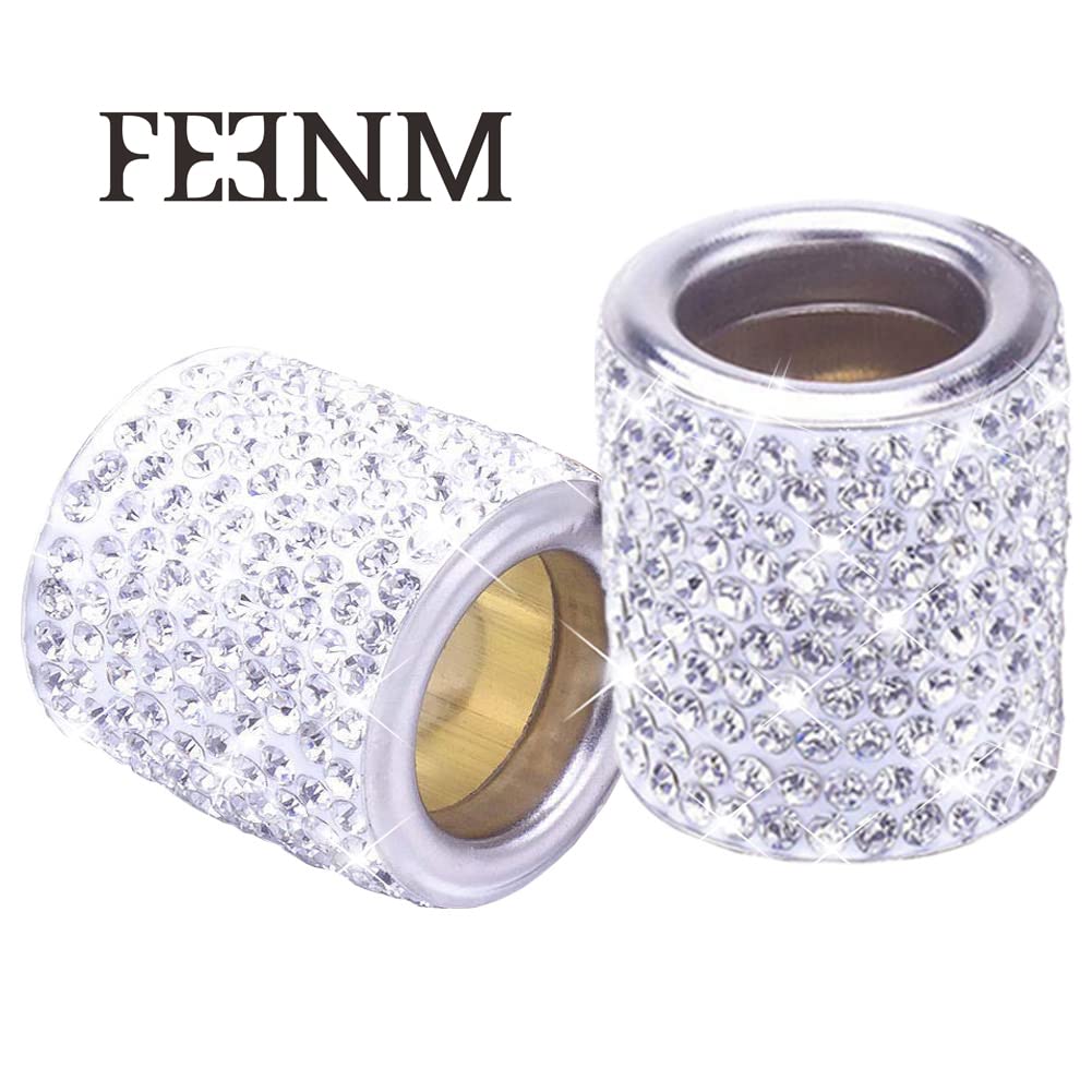 FEENM Car Headrest Coloring Decoration Bling Crystal Diamond Ice Car SUV Truck Interior Decoration Bling 4 Pack White