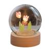 1 Set Tulip Night Light Soft Lighting Wooden Base Battery-operated Easy Installation Decorative Energy-saving Creative Handmade Tulip Night Light