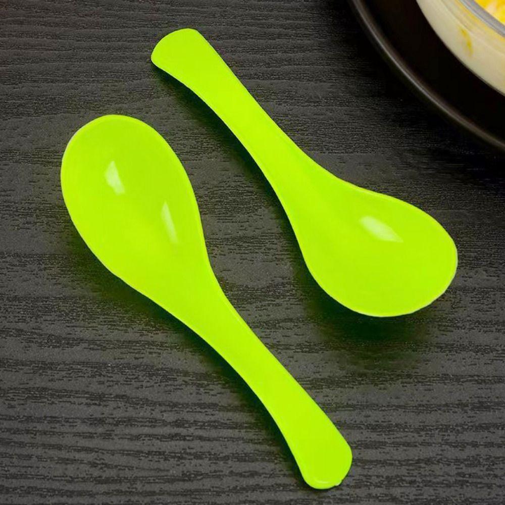 For Ice Cream Colorful Stackable Dessert Spoons Soup Spoons Disposable Spoons Yogurt Spoons