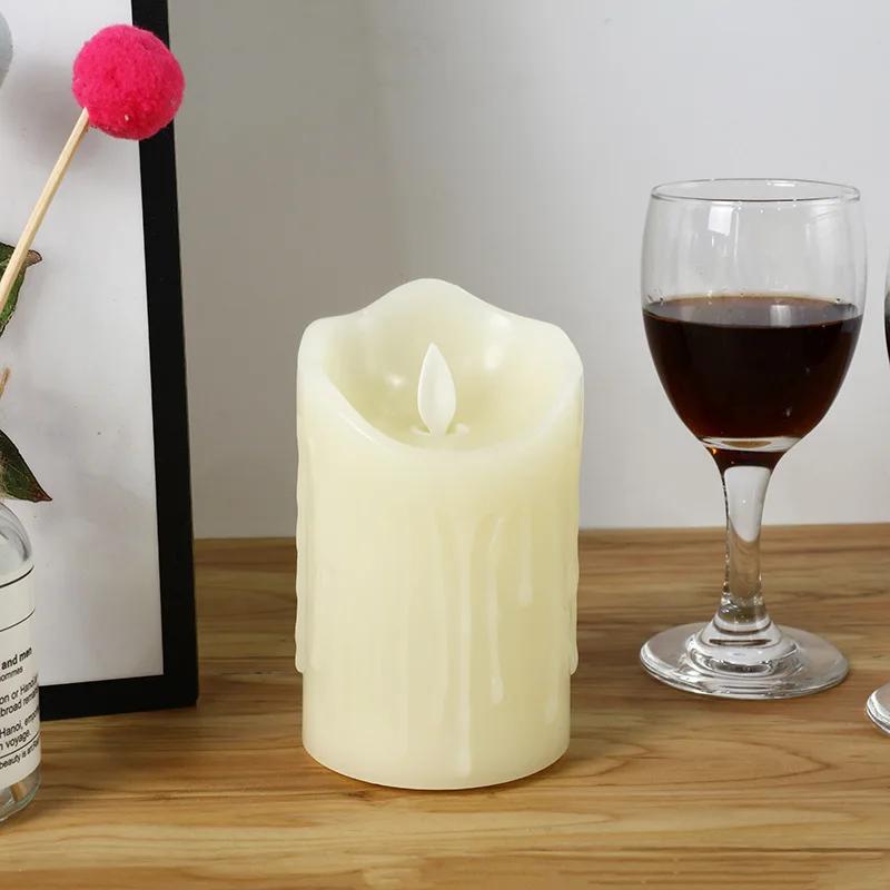 Electronic Candle Lights Simulation Of Plastic Candles Wedding PartyBirthdayDecorations Family OrnamentsDecorations 3-piece Set