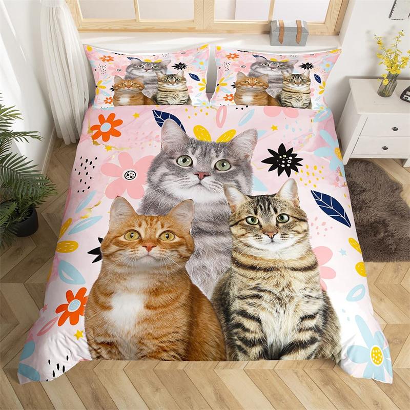 Lovely Baby Elephant Flowers Duvet Cover Set Cute Cartoon Animals Bedding Set Giraffe Quilt Cover Twin Full For Girls Boys Gift