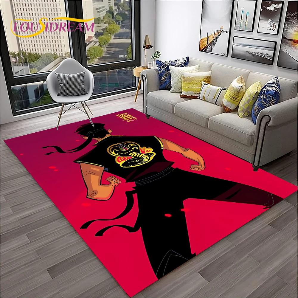3D Cobra Kai Amanda TV Karate HD-Teppich für Zuhause, Wohnzimmer, Schlafzimmer, Sofa, Fußmatte, Dekor, Kinderspielbereich, Teppich, rutschfeste Bodenmatte