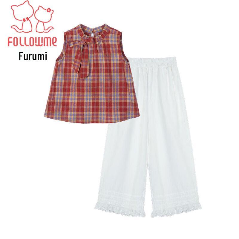 Girls' Retro Plaid Two-Piece Summer Outfit