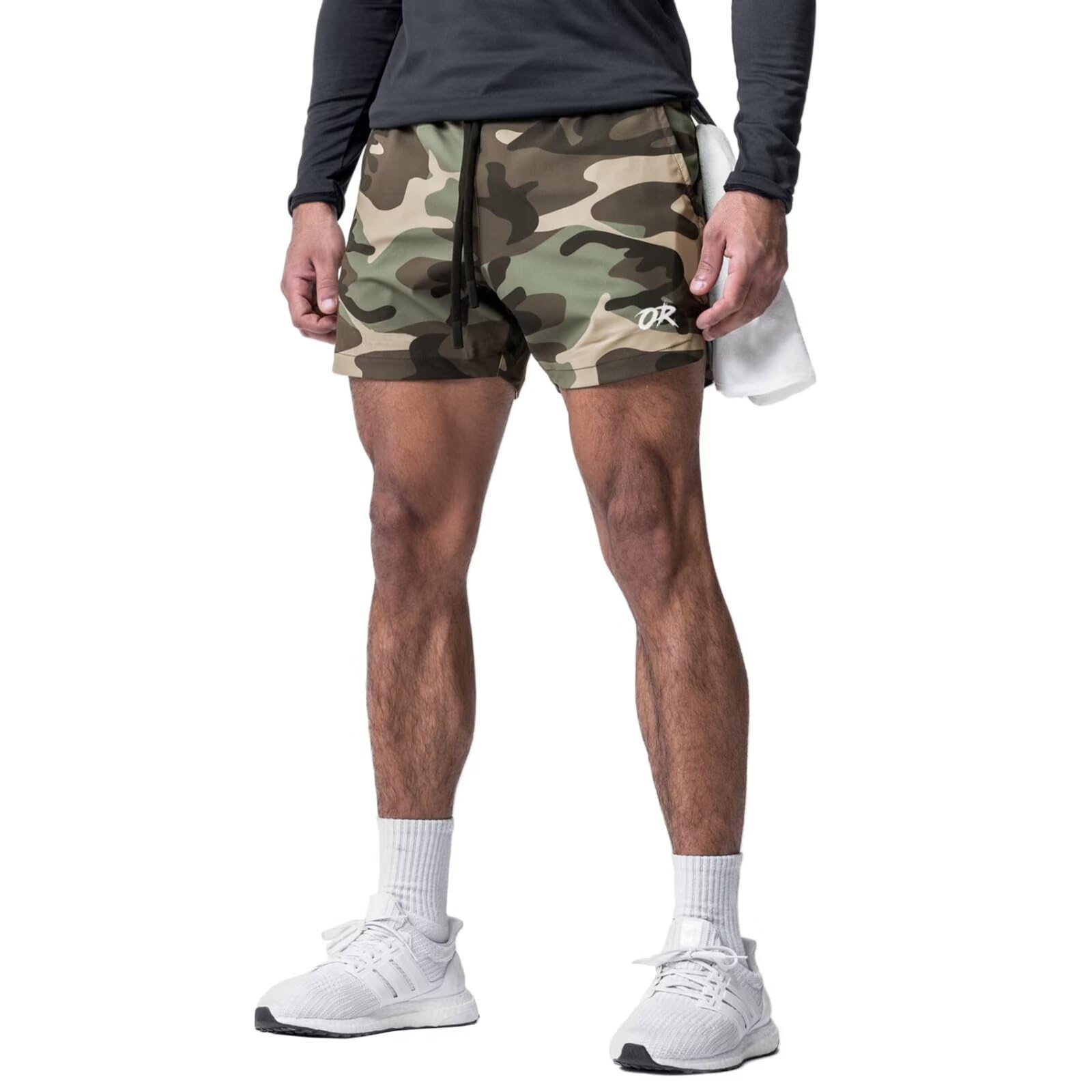 

OROLN American Sports with Zipper Pockets Green Size Men s Shorts, Training, Style, Shorts, Fitness, Running, Breathable, Quick-Drying, Adjustable,