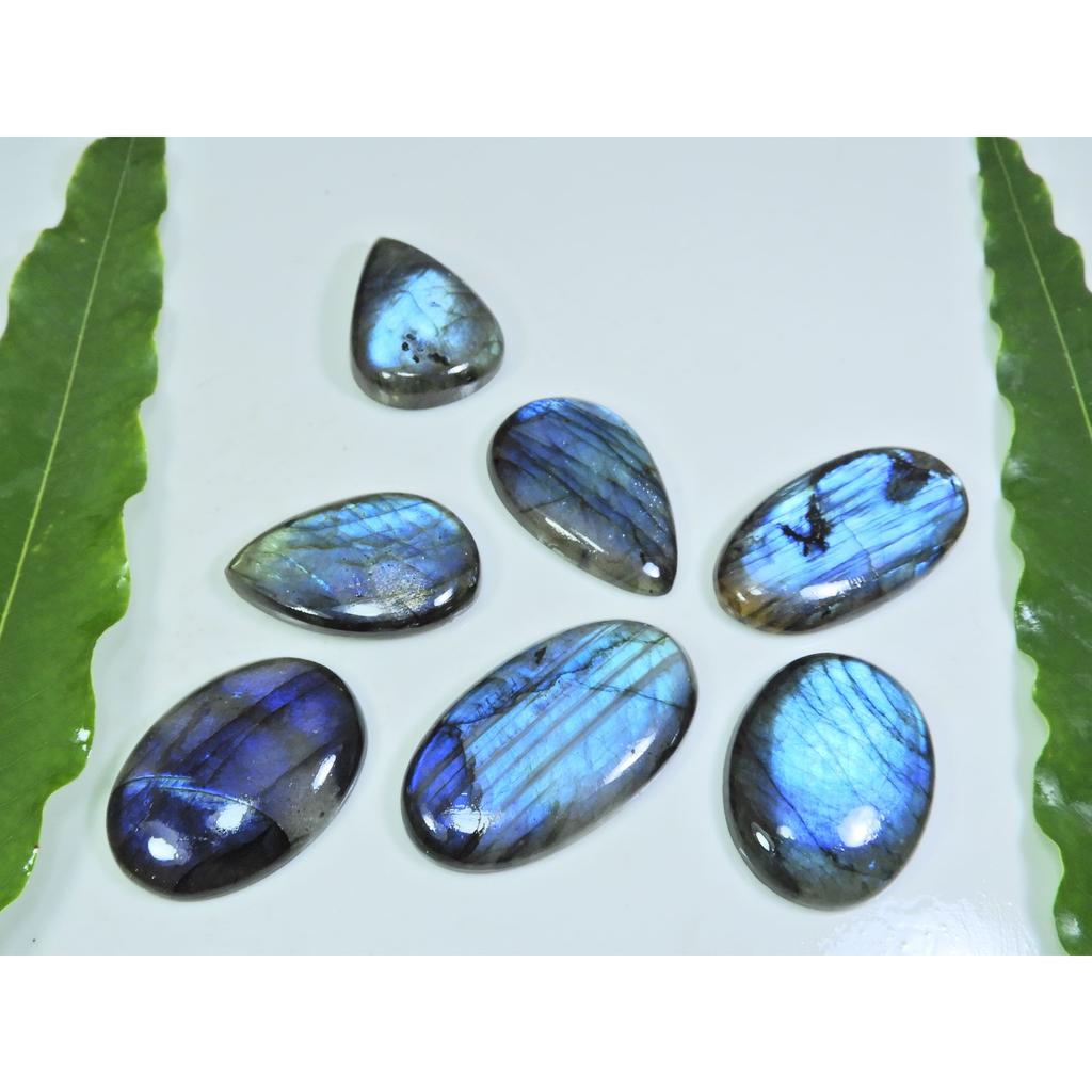 22X35-23X45MM Natural Blue Labradorite Mix Cabochon Loose Gemstone 7Pcs Lot LL-984