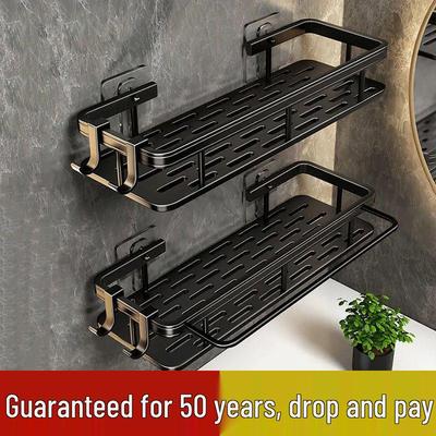 Punch-Free Wall-Mounted Bathroom Storage Shelf