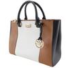 Michael Kors Tote Bag Handbag Brown / Black / White Leather Women Used