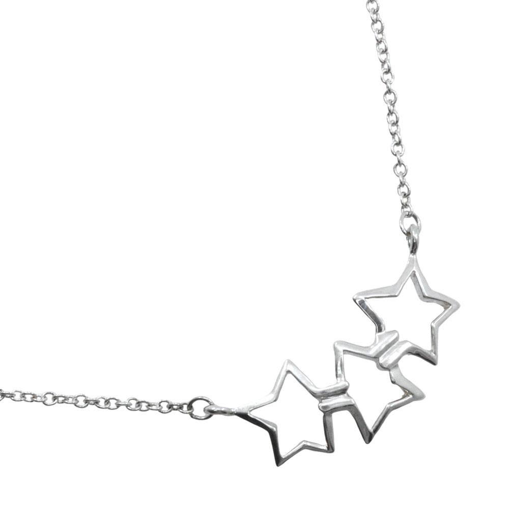 

TIFFANY&Co. Triple star Necklace Silver925 Star 2.3g Women Used