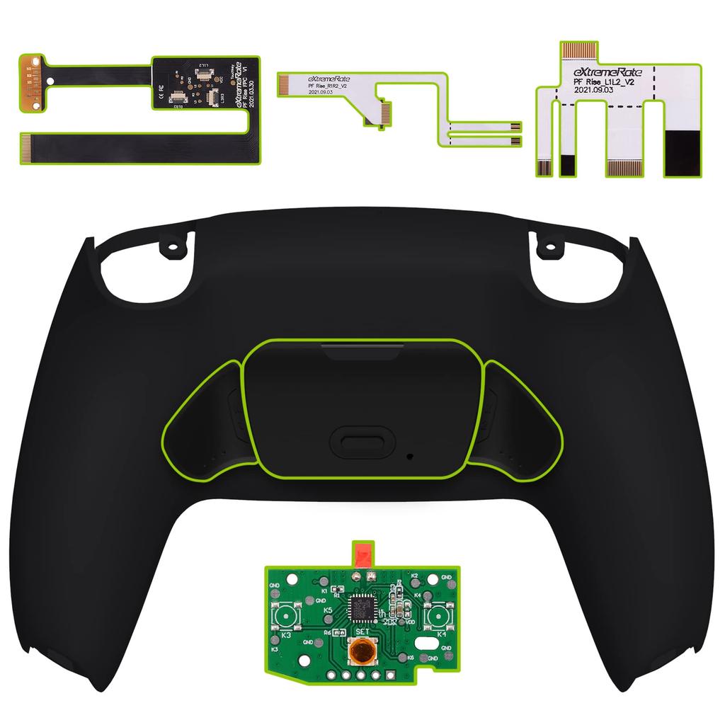 eXtremeRate Programmable Back Paddle Plastic Rise Remap Kit for PS5 Controller Upgrade Board for Solid Color PS5 Controllers with Redesigned Back Case