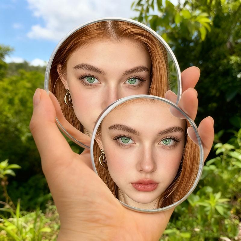 7.5cm/9.5cm Handheld Selfie Mirror Portable Round Reflection Convex Mirrors for Photography Prop Vlogging Traveling Accessories