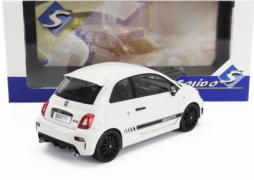 Mini auto FIAT 500 ABARTH SOLIDO FIAT NUOVA 500 ABARTH 595 2022 BÍLÁ ČERNÁ 1811301 1/18 1/18 [Položka]