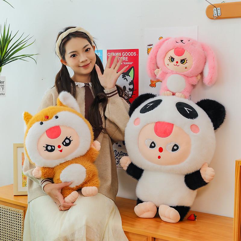 Plush Baby Three Toy Rabbit Animals Stuffed Doll Cartoon Decoration Kids Gift