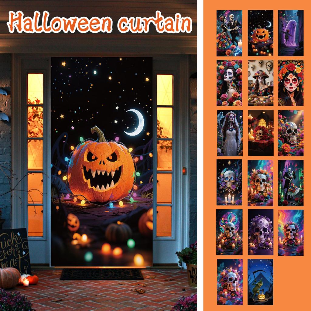 Halloween Door Curtain Party Background Door Frame