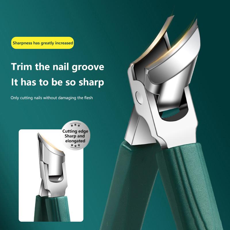 Professional Slanted Nail Clippers Wide Jaw Opening Anti-Splash Nail Clipper Stainless Steel Toenail Pliers Manicure Tools