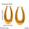 Gold Geometric U-shaped Titanium Steel Earrings - Colorfast Round Studs for Women