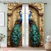 2Pcs Peacock Gothic Art Digital Printed Window Curtain With Rod Pocket Suitable For Living Room Kitchen Bedroom Study Dining