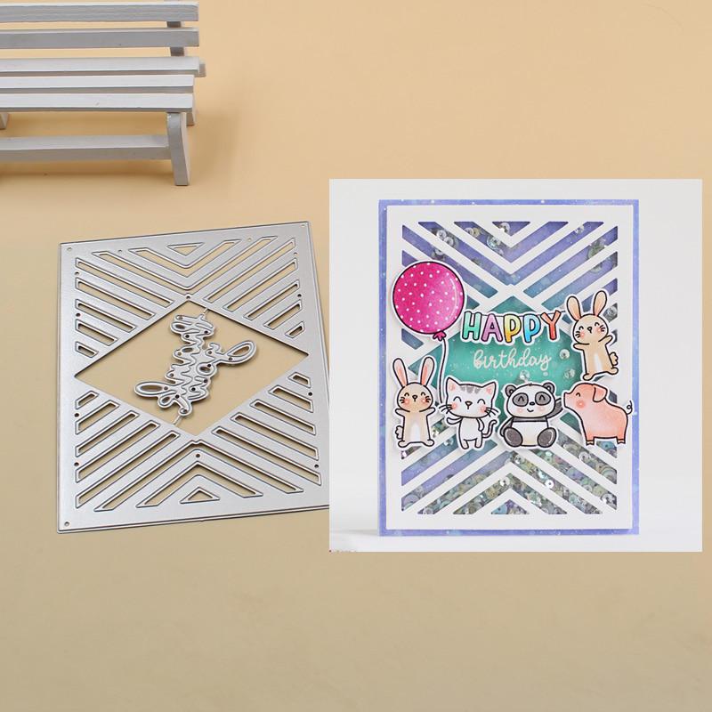 Grid Background Box Metal Cutting Die Stencils Scrapbook Photo Album Paper Card Decorative Craft Die