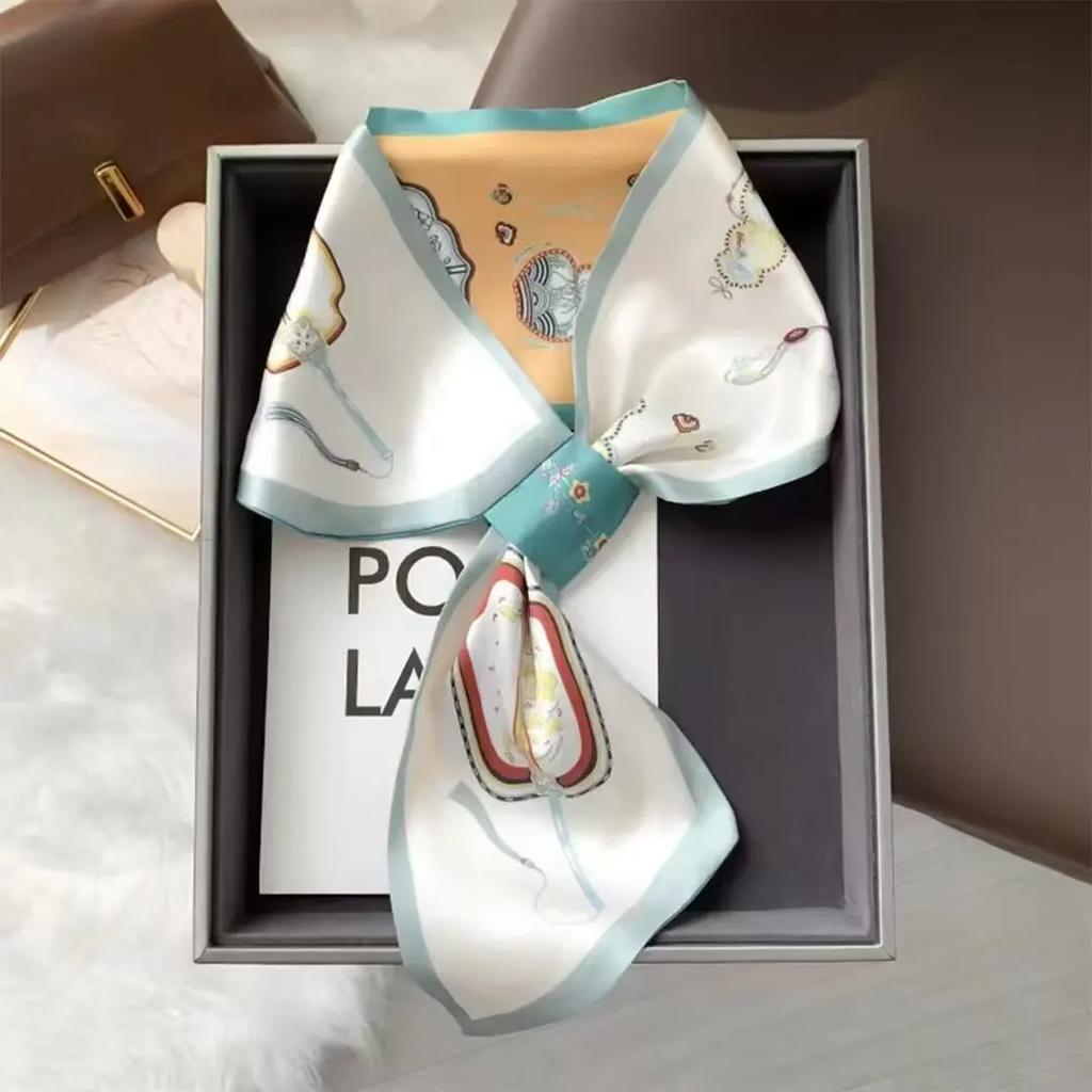 Luxury Brand Skinny Neckerchief Scarf For Women Satin Silk Ribbons Bandana Ladies Neck Tie Wrist Wrap Shawl Echarpe