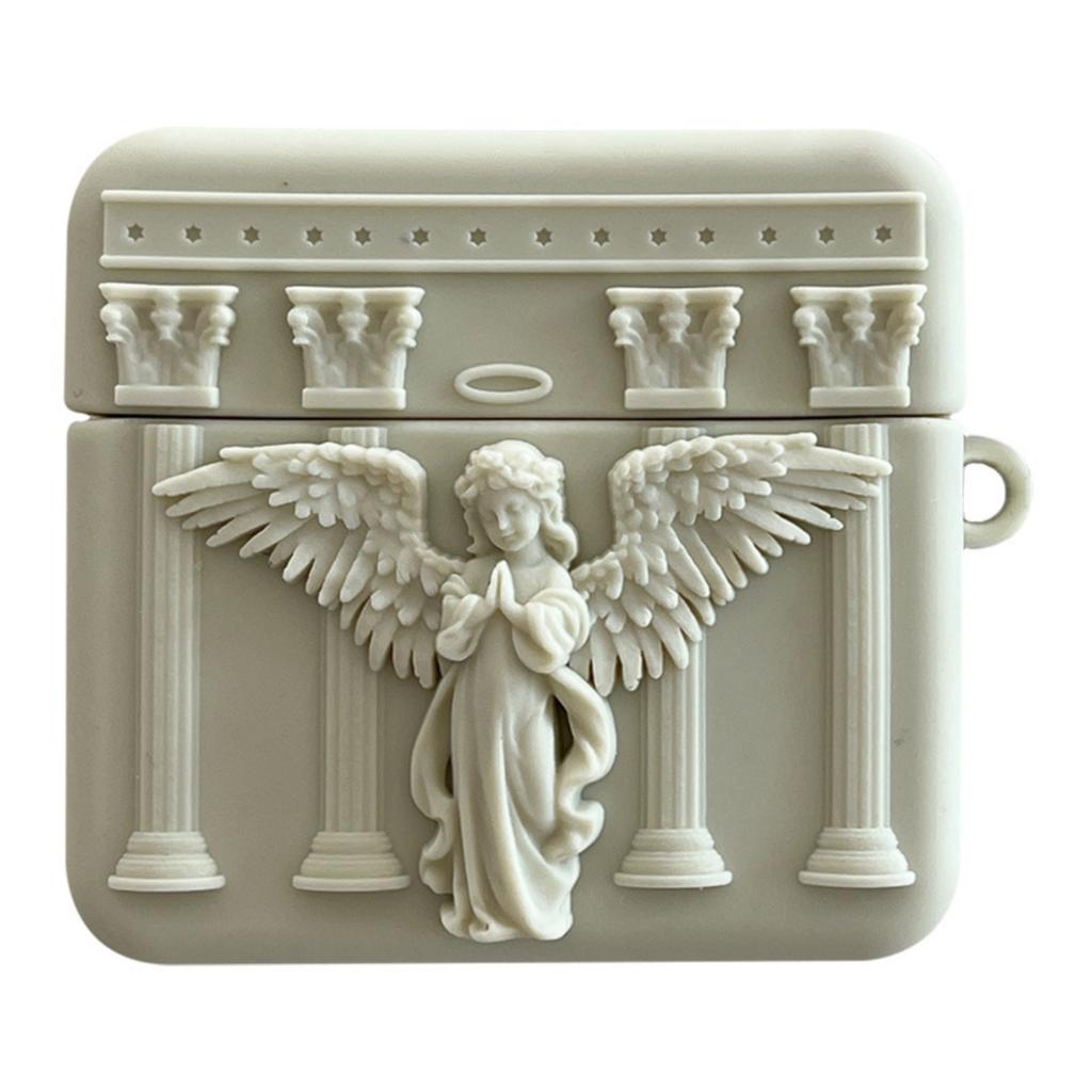 Compatible With Case 3D Cute Angel Statue Retro Pattern Girls Woman Soft Silicone Shockproof Keychain Design Cover