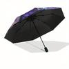 Yin Yang Dragon Circular Art Print: Cosmic Serpent DesignUmbrella, Portable 3-Fold Compact Umbrella for Men & Women Gift