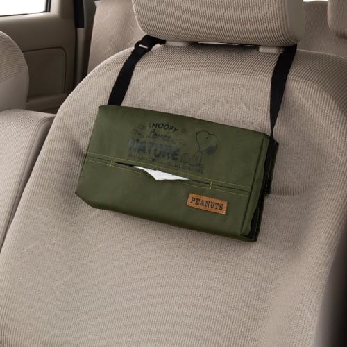 BONFORM Snoopy Nature Tissue Cover Green Belt with Adjuster Can be stored up to 6.5cm thick 25x12x8cm PEANUTS SNOOPY 7242-05GN