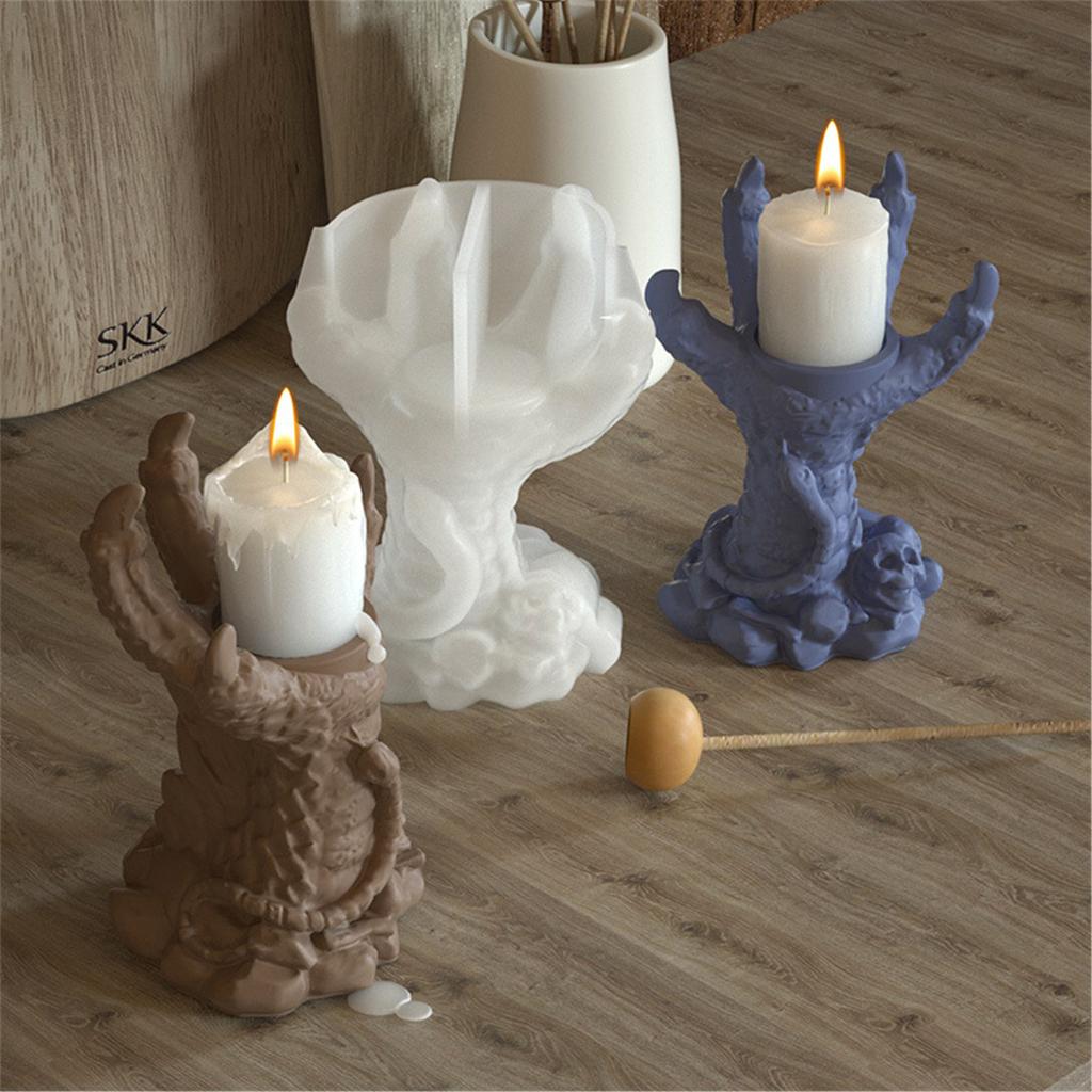 Halloween Tealight Holder Molds Devil Claw Candle Holder Molds for Making Tealight Holder Candle Holder Home Decorations