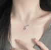Heart-Shaped Zircon Paperclip Necklace for Women, Light Luxury Clavicle Chain In Runaway Princess Style.