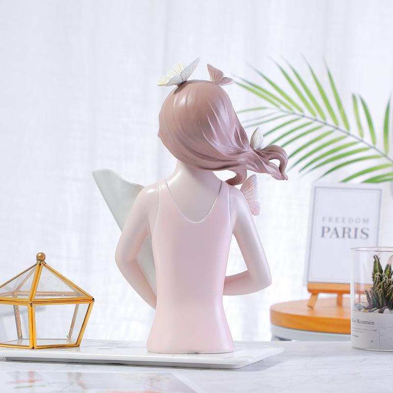 Luxury Vases Decor Resin Statue Sculpture Home Wedding Flower Figurines Interior Desktop Ornaments Living Room Butterfly Girl