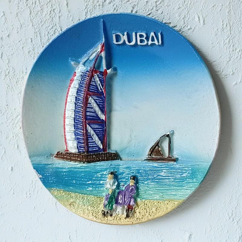 Magneți de frigider Asia Dubai, autocolante 3D pentru frigider, suveniruri turistice, rășină magnetică și obiecte de colecție creative 3D realizate manual