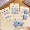 Korean Style Blue Lace Plaid Hair Clip: Fresh, Sweet, and Versatile BB Clip for Children's Bangs.