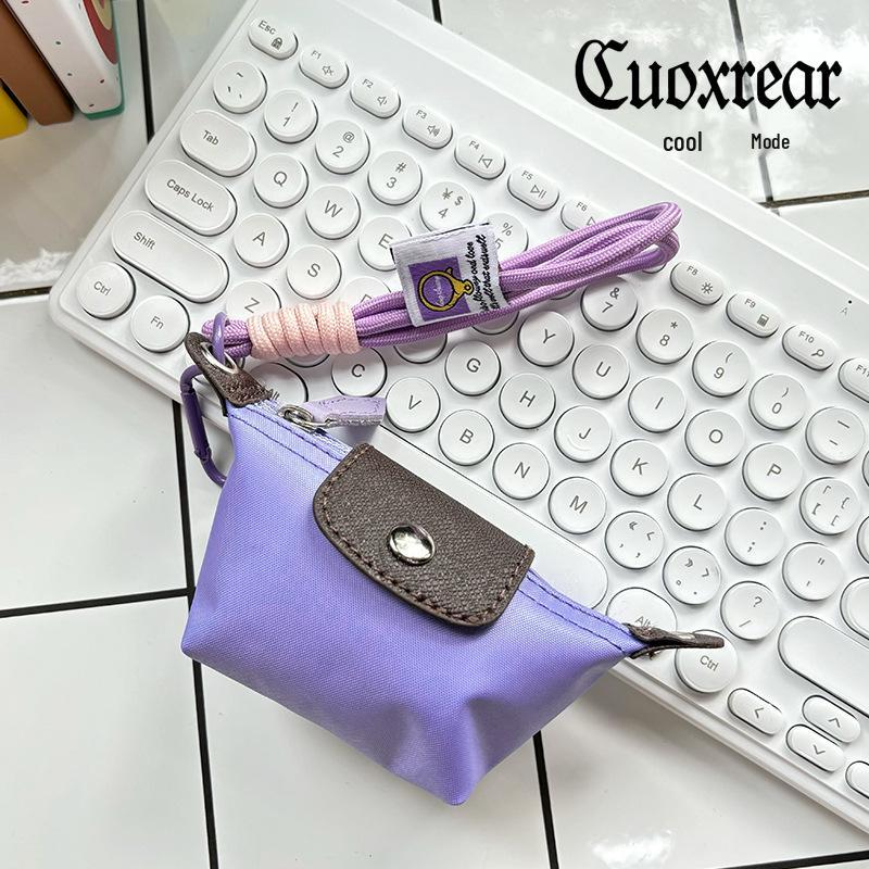 

Кошелек для монет в виде пельменя из ткани Оксфорд 2025: Стильный брелок-чехол для хранения наушников и ключей фиолетовый