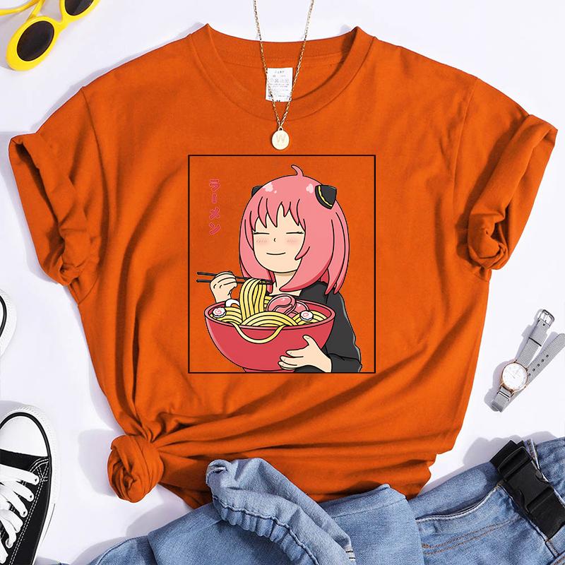 

New Fashion T Shirt Anime Anya Forger Ramen Graphic Print T Shirt Women Men Tee Shirt Unisex Casual Plus Size Tops 4XL