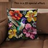 2D Tropical Hummingbird Floral Throw Pillow Covers Pattern Cushion Cover Suitable For Sofa Bedroom Car Pillow Cover