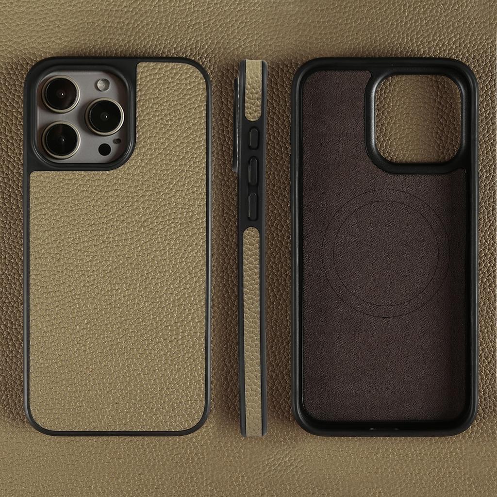 Магнитный чехол из натуральной кожи для телефона iPhone 16 Pro Max 15Pro 14 13pro 12 11 из коровьей кожи, беспроводной Magsafe, задняя крышка capa