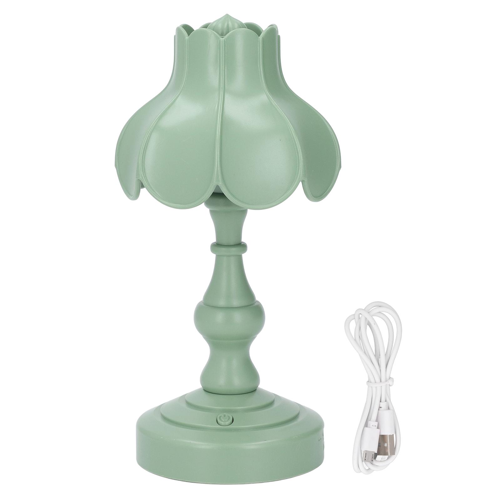 

Цветочный ночник для спальни, мини-ретро настольная прикроватная светодиодная лампа для защиты глаз, перезаряжаемая для зелёный