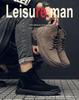 Men's Black Lace-Up Round Toe Winter Martin Boots