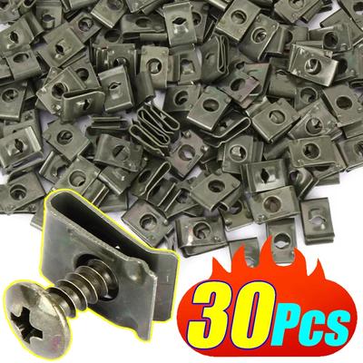10/30 Stück Auto Metall Schraube Befestigung U-Typ Klammern Rostschutz Klemme Befestigung Stoßstange Kotflügel Zierleiste Befestigung Panel Befestigung Brettclip Zubehör