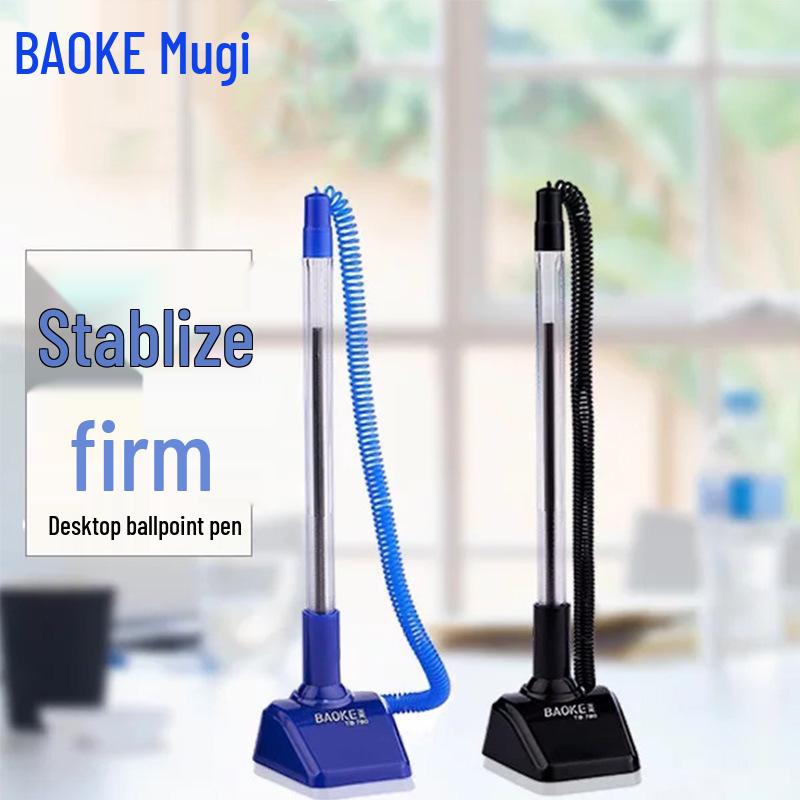 

Bao Ke Neutral Desk Ballpoint Pen with Cord - Creative Business Signing Pen for Bank, Hotel, Counter. чёрный