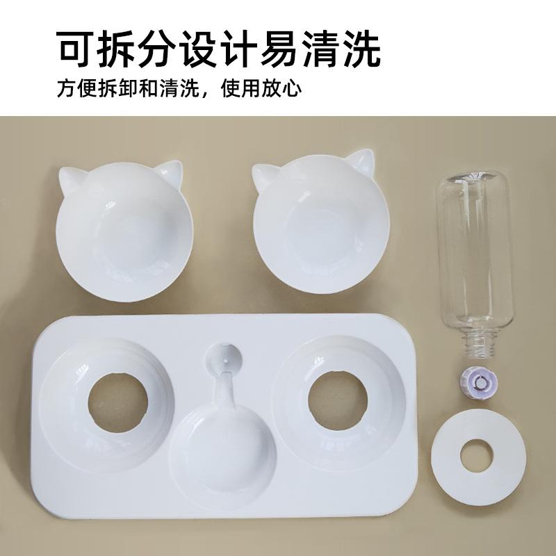New Pet Dog Double Bowl Moisture-proof Mouth Neck Protection Dog Food Basin Multi-purpose Automatic Drinking Cat Basin