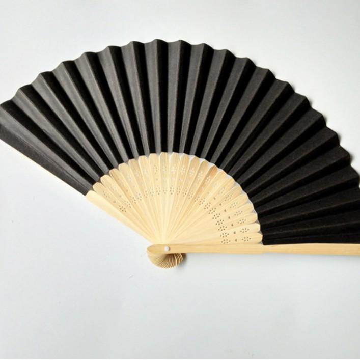Solid Color Bamboo Folding Fan for DIY Crafts - Children's Kindergarten Material, Customizable with Logo or Text