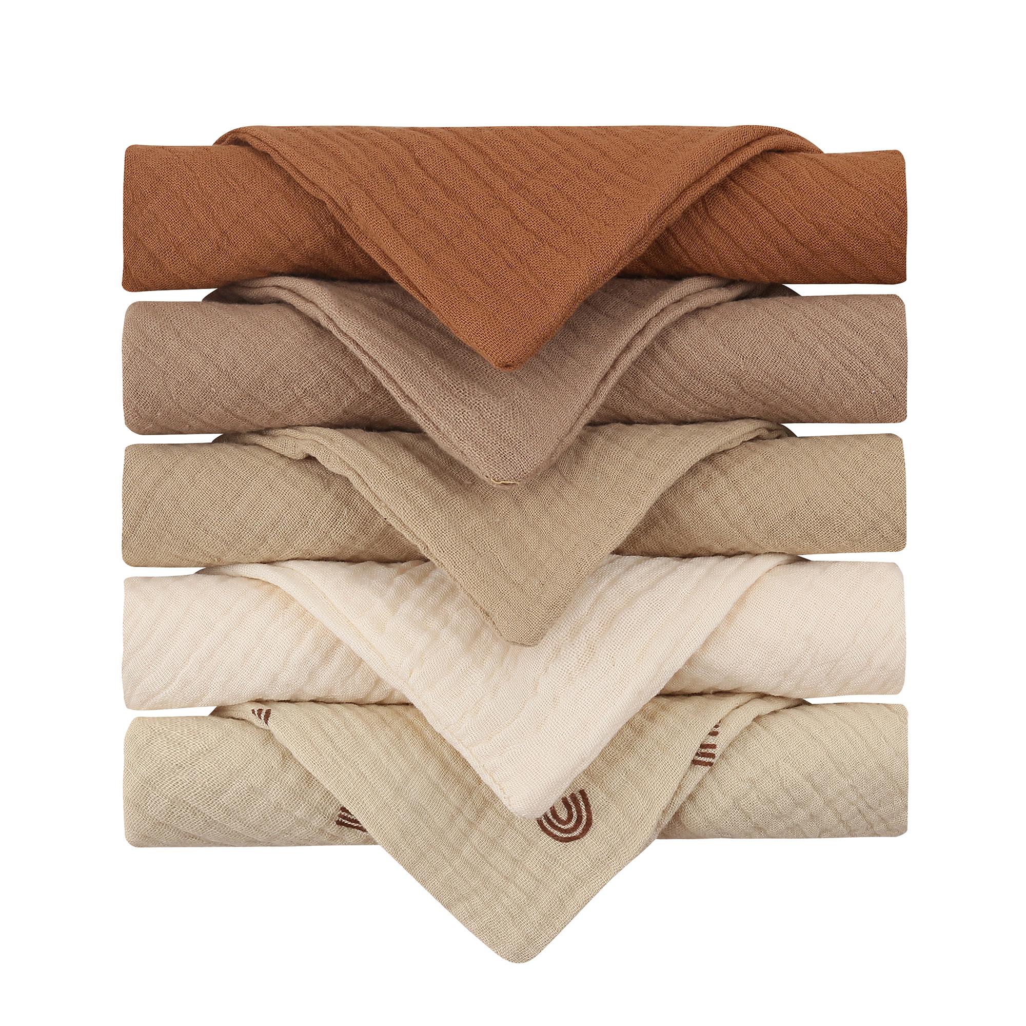 

5pcs/Set Square Cotton Baby Face Towel Handkerchief Soft Absorbent Gauze Baby Towel Kids Feeding Bibs Burp Cloths Baby Stuff