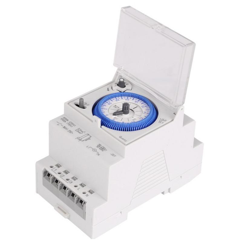 220V AC Analog 24 Saatlik Mekanik Zamanlayıcı Anahtar 15 Dakika Aralık Quartz Zaman Kontrol Cihazı DIN Raylı Zamanlayıcılar SUL181d 16A 230V3