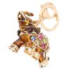 Keychain Exquisite RhinestoneEncrusted Elephant Car Bag Pendant for Girl Birthday Gift(Dark Brown )