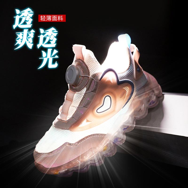 Mädchen Sportschuhe 2025 Frühling und Herbst neu wasserdichte Lederoberfläche Drehknopf Kinderschuhe mittlere und ältere Kinder weich besohlt Lauf