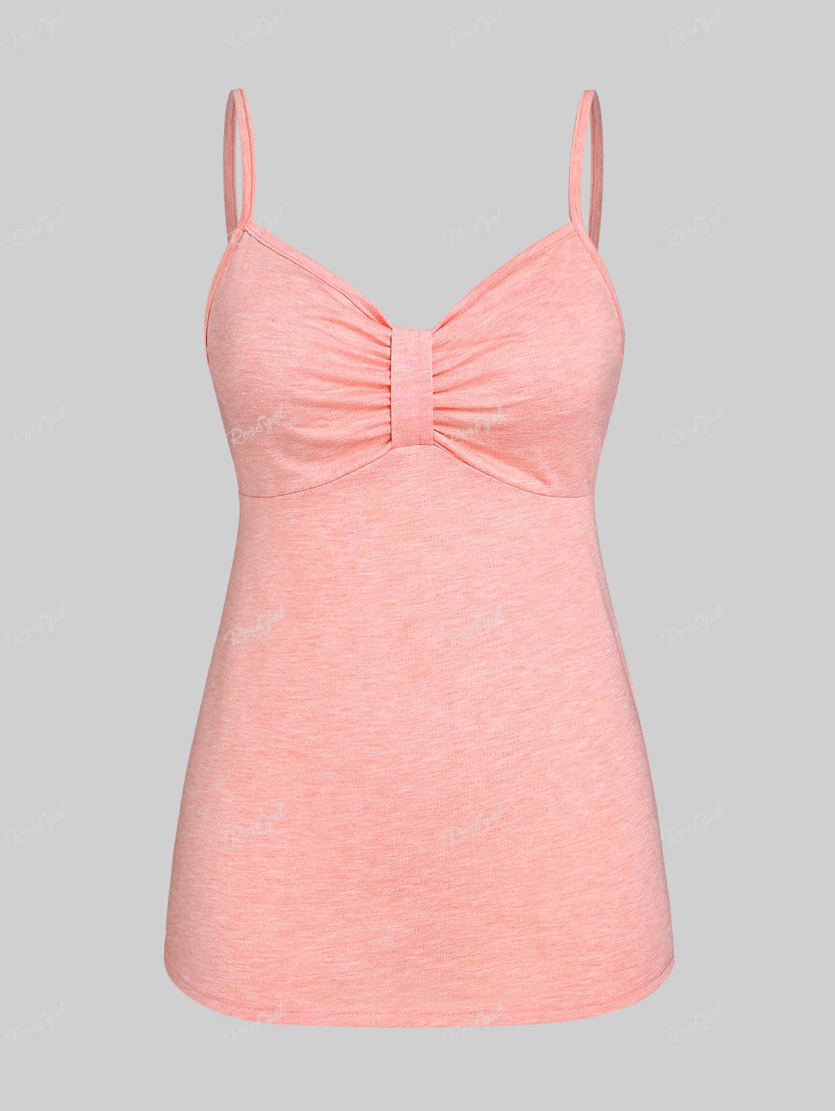 Rosegal Plus Size & Curve: блузка с цветочным принтом и однотонный топ без рукавов — фото 4