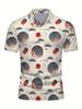 Herren-Kurzarm-Poloshirt mit flachem Digitaldruckmuster - Keine Textur