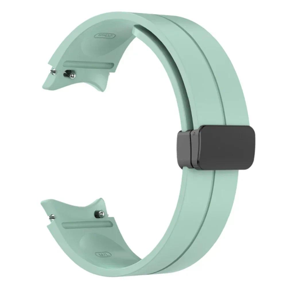 

Outdoor Silicone Bracelet for Samsung Galaxy Watch 7 6 5 4 5 Pro 44/40mm Magnetic Buckle Band for Watch4 6 Classic 43/47mm Strap For Watch 4 5 6 7 світло-зелений колір