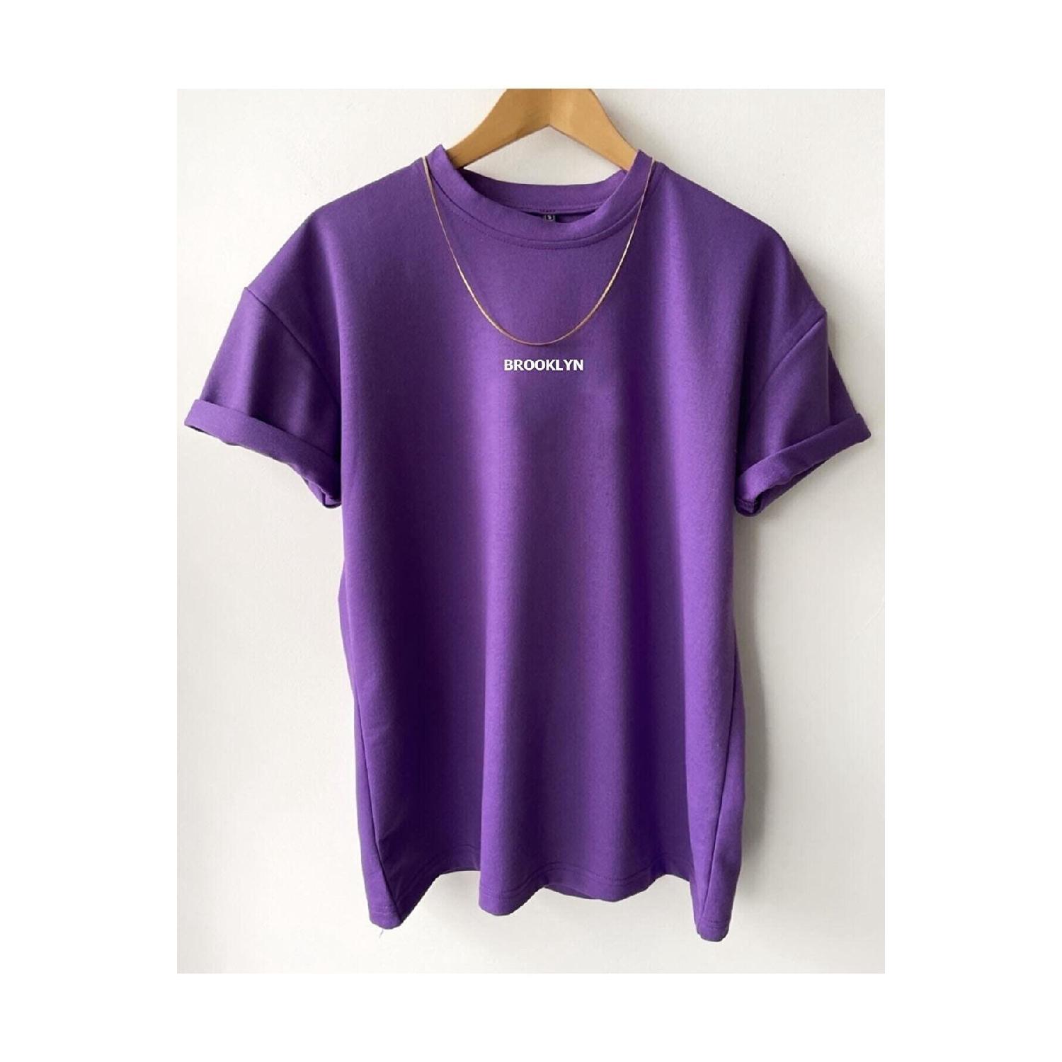 

Мужская фиолетовая футболка с принтом Бруклина Black Street S фиолетовый